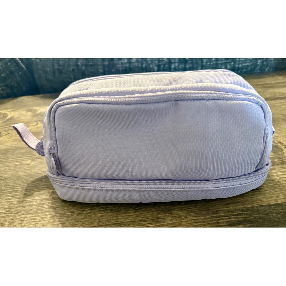 Angoo Pencil Case Large Capacity Lilac Purple Canvas Multi-Compartment Excellent